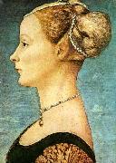 Antonio Pollaiuolo Portrait of a Girl - Panel Museo Poldi Pezzoli oil on canvas